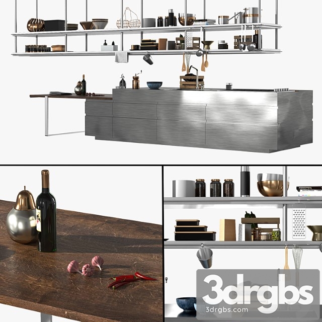 Convivium arclinea kitchen 3dsmax Download - thumbnail 1