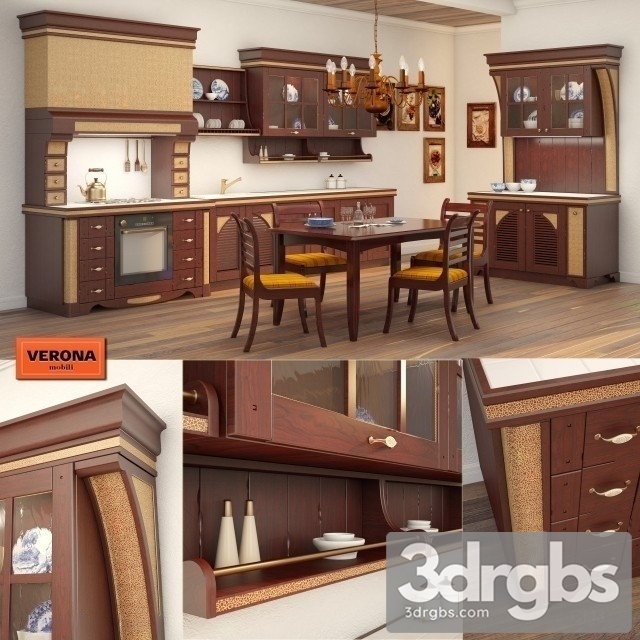 Country Verona Kitchen 3dsmax Download - thumbnail 1