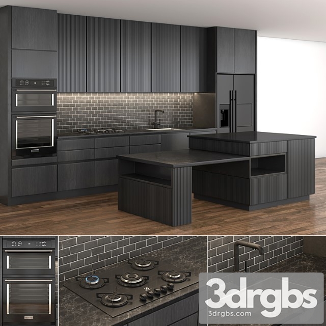 Dark kitchen 3dsmax Download - thumbnail 1