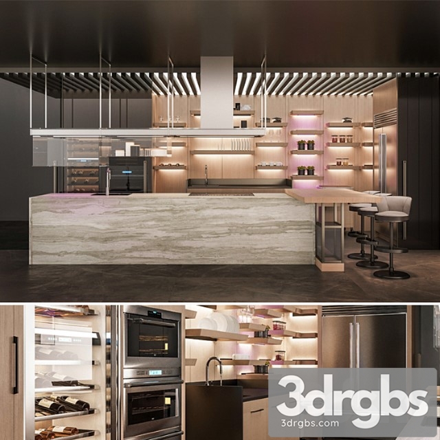 Giorgetti kitchen 3dsmax Download - thumbnail 1