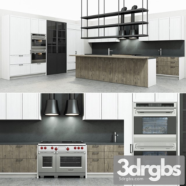 Industrial style kitchen 3dsmax Download - thumbnail 1