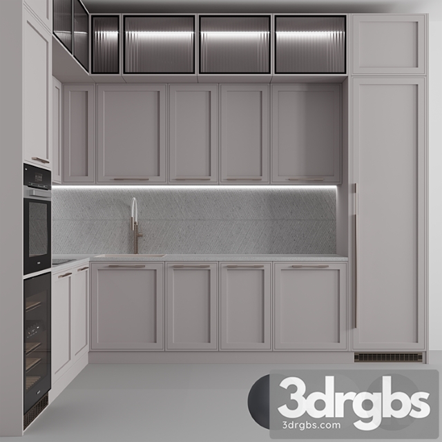 Kitchen 122 Tricolor 3dsmax Download - thumbnail 1