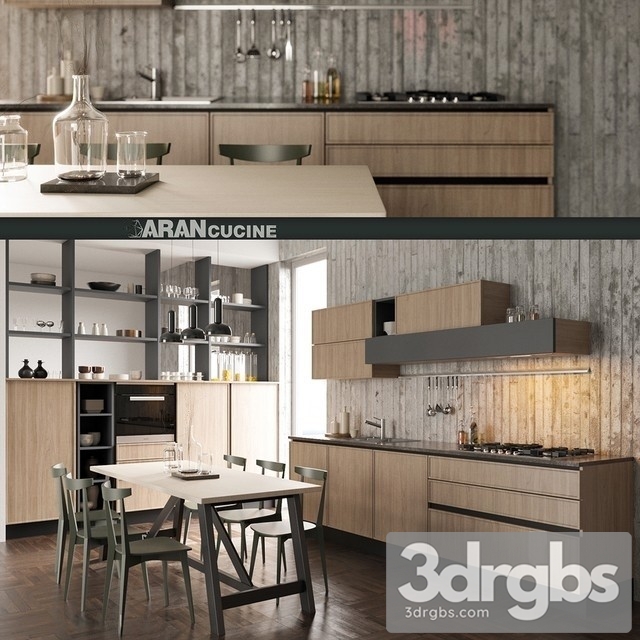 Kitchen Aran Cucine Quadro 3dsmax Download - thumbnail 1