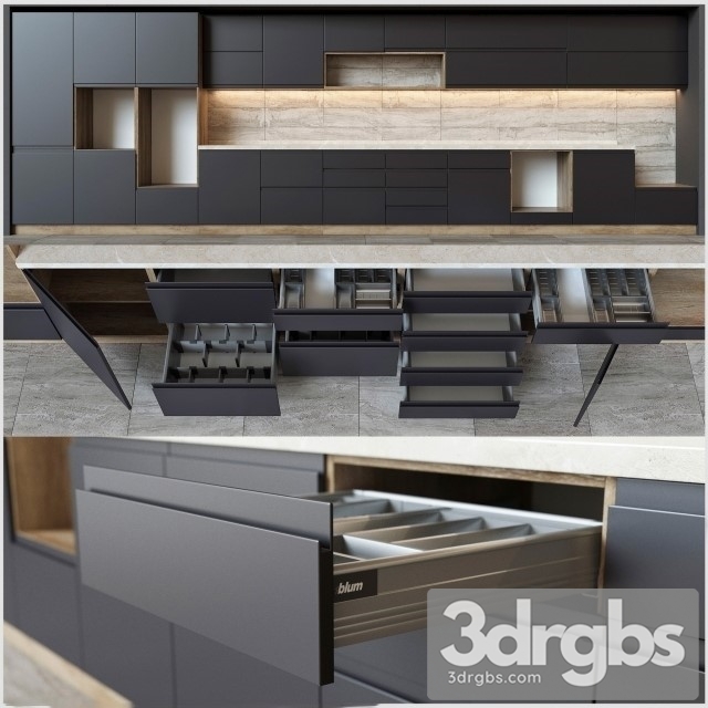 Kitchen Furniture Modurn 3dsmax Download - thumbnail 1