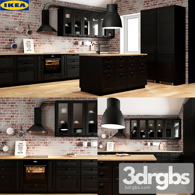 Kitchen Ikea Laxarby 1 3dsmax Download - thumbnail 1