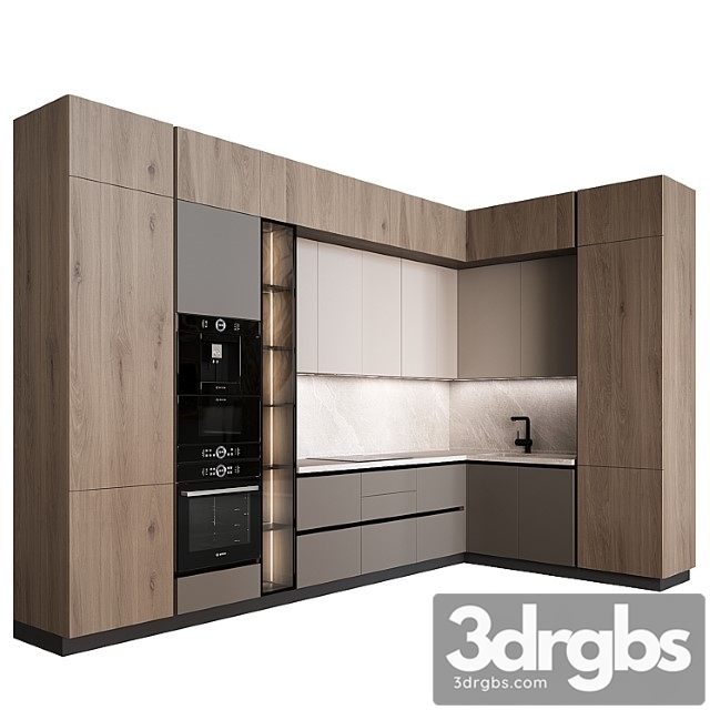 Kitchen in Modern Style 04 3dsmax Download - thumbnail 1