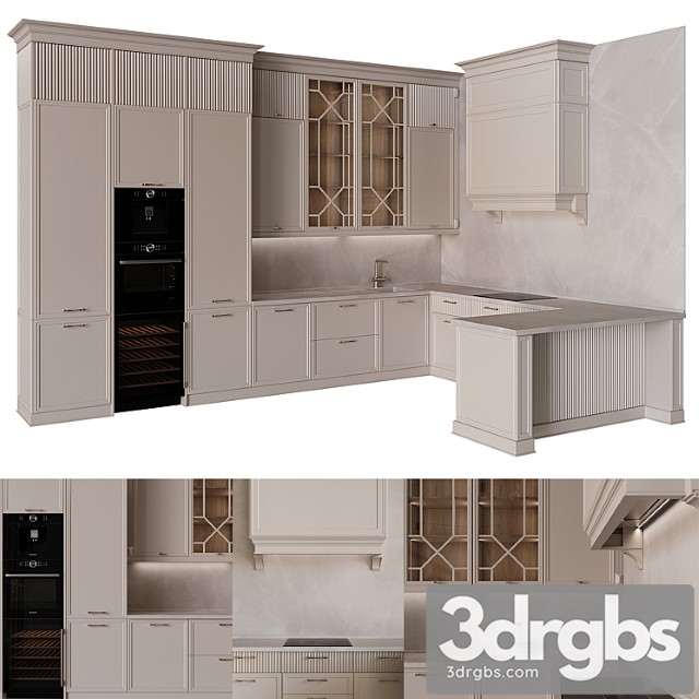 Kitchen In Neoclassical Style 34 3dsmax Download - thumbnail 1