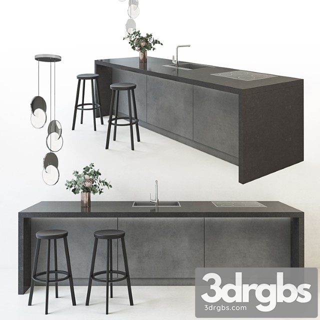 Kitchen island set 3dsmax Download - thumbnail 1