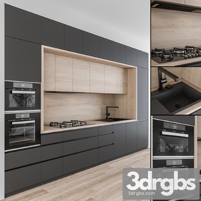 Kitchen modern – black and wood 43 - thumbnail 1