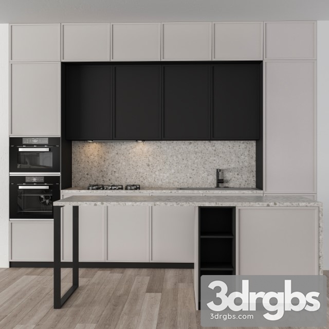 Kitchen Modern Cream and Black 26 3dsmax Download - thumbnail 1