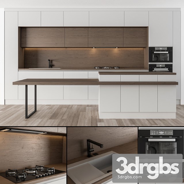 Kitchen modern – white and wood 32 - thumbnail 1