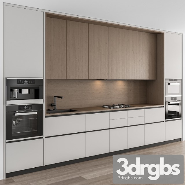 Kitchen modern – white and wood cabinets 75 3dsmax Download - thumbnail 1