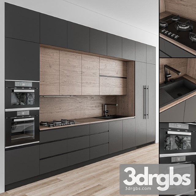 Kitchen modern – wood and black 49 - thumbnail 1