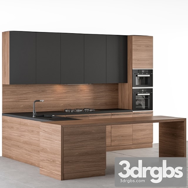 Kitchen modern – wooden and black 59 - thumbnail 1