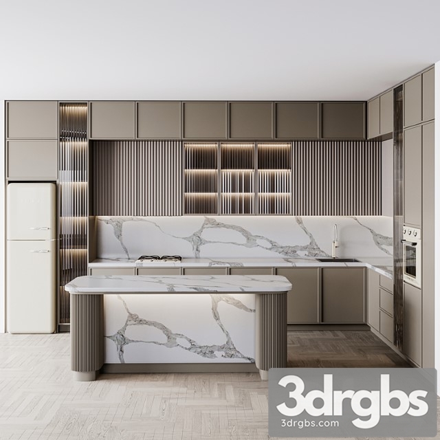 Kitchen Modern130 Smeg 3dsmax Download - thumbnail 1