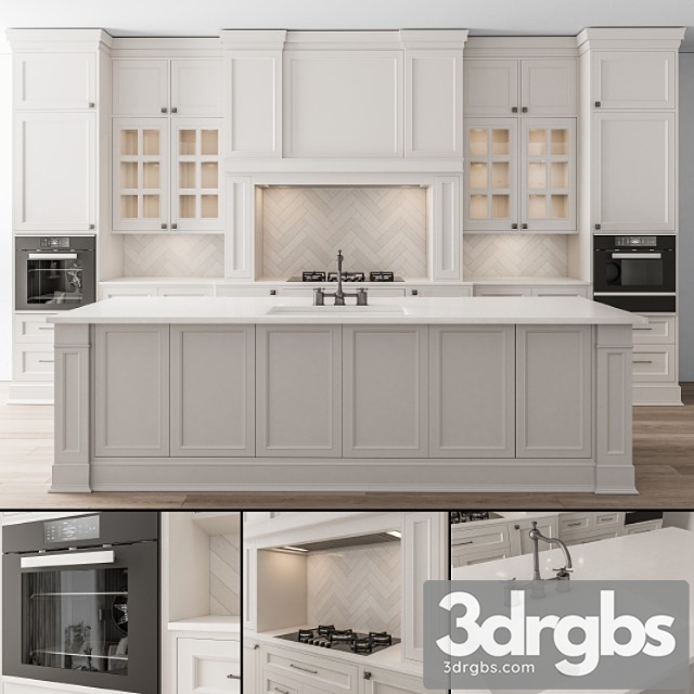 Kitchen Neo Classic White Set 43 3dsmax Download - thumbnail 1