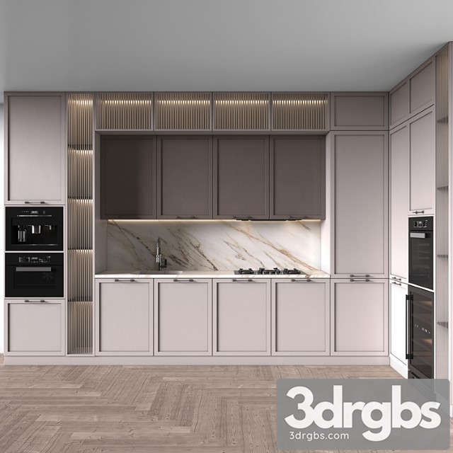 Kitchen neoclassic 93 (corner kitchen) 3dsmax Download - thumbnail 1