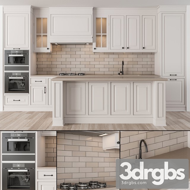 Kitchen neoclassic – cream set 19 3dsmax Download - thumbnail 1