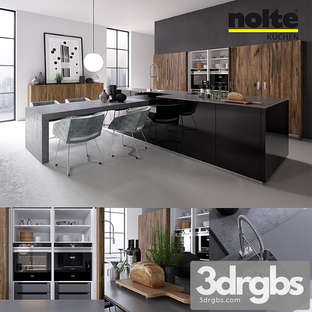 Kitchen Nolte Legno Vray Ggx Corona Pbr 3dsmax Download - thumbnail 1