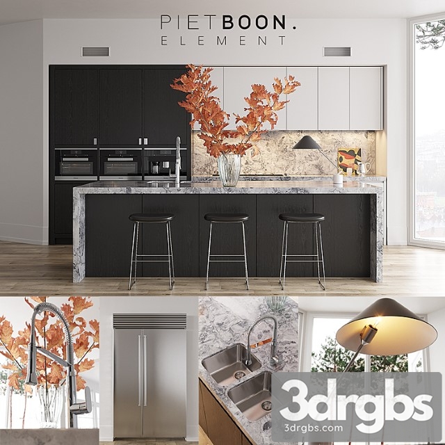 Kitchen piet boon element (vray ggx corona pbr) 3dsmax Download - thumbnail 1