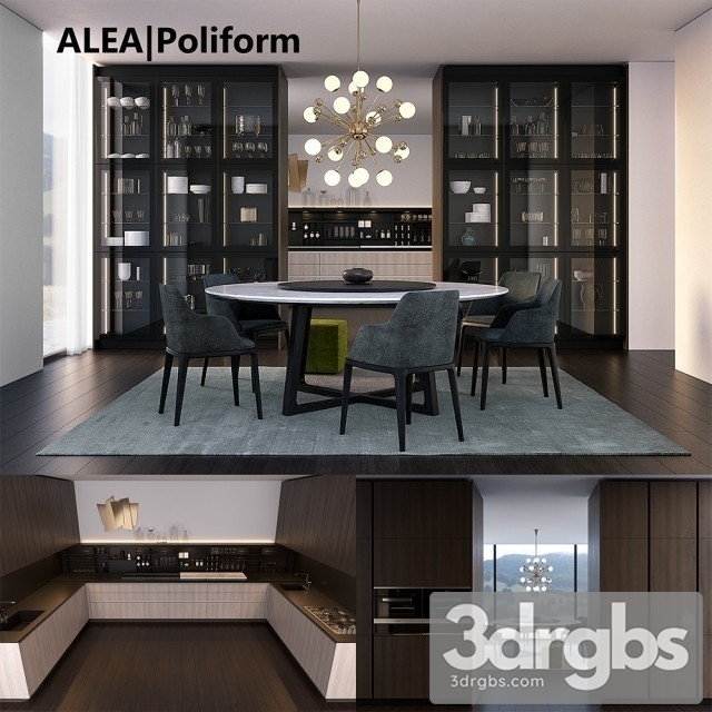 Kitchen Poliform Varenna Alea 2 3dsmax Download - thumbnail 1