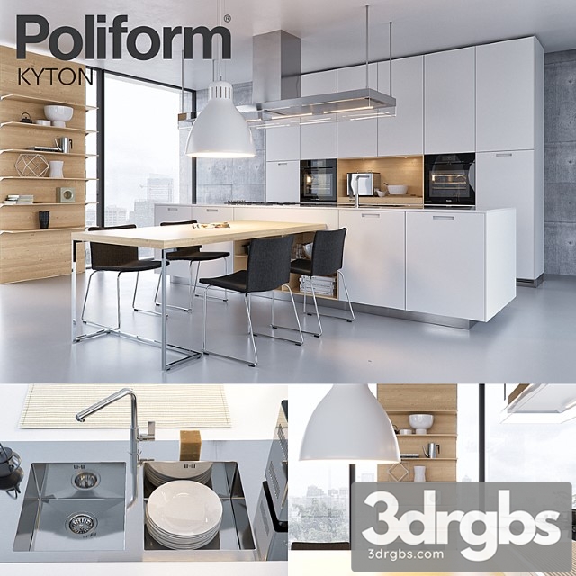 Kitchen Poliform Varenna Kyton Vray Ggx Corona Pbr 3dsmax Download - thumbnail 1