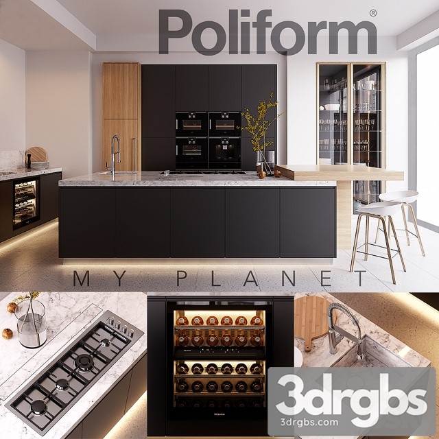 Kitchen Poliform Varenna My Planet 4 3dsmax Download - thumbnail 1