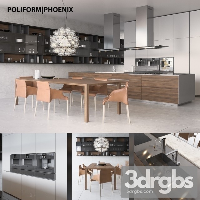 Kitchen Poliform Varenna Phoenix 2 3dsmax Download - thumbnail 1