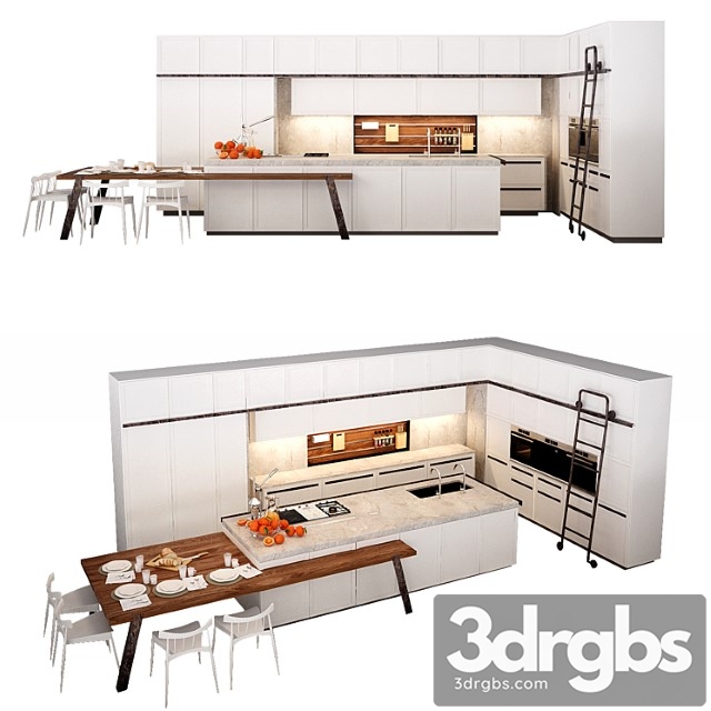 Kitchen porcelana mate 3dsmax Download - thumbnail 1