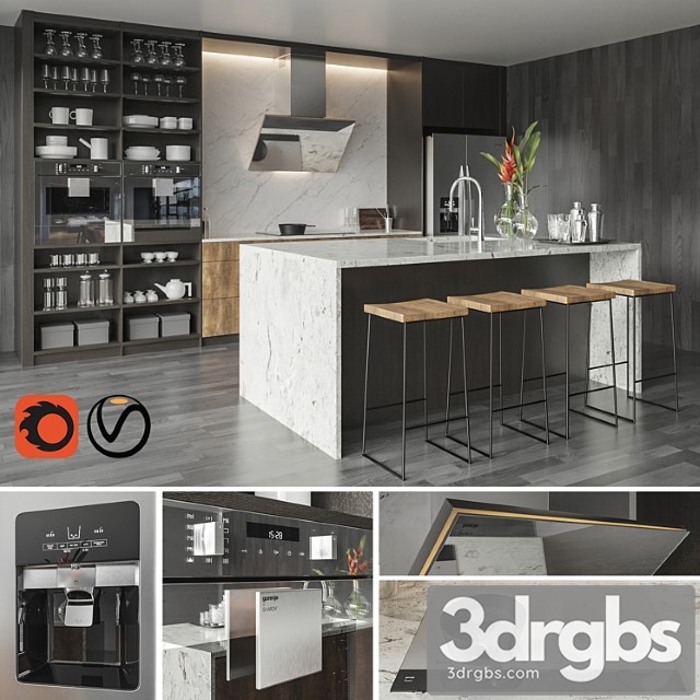 Kitchen Set 02 3dsmax Download - thumbnail 1