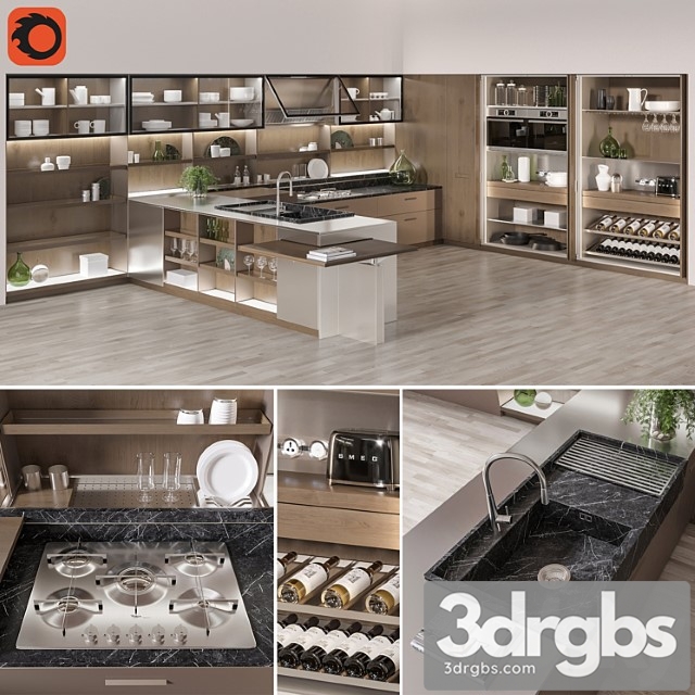 Kitchen Set01 3 3dsmax Download - thumbnail 1