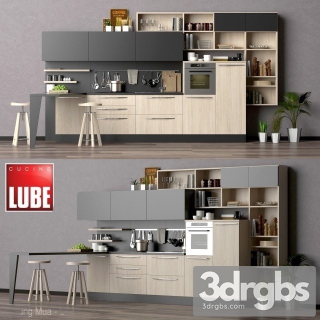 Lube Cucine Kitchen Cabinet 3dsmax Download - thumbnail 1