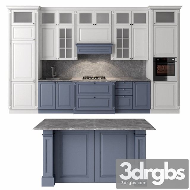 Modern classic kitchen_3 3dsmax Download - thumbnail 1