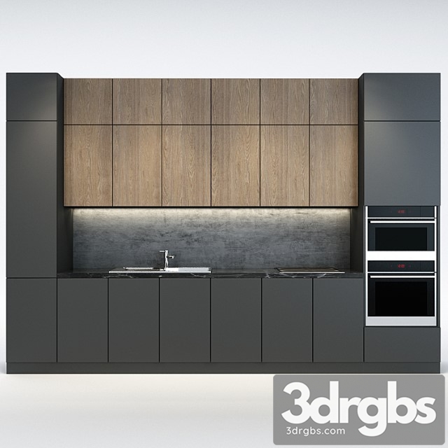 Modern kitchen 04 3dsmax Download - thumbnail 1