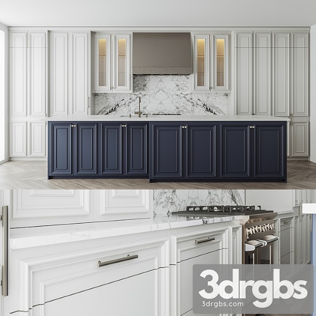 Neo Classical Kitchen 3dsmax Download - thumbnail 1