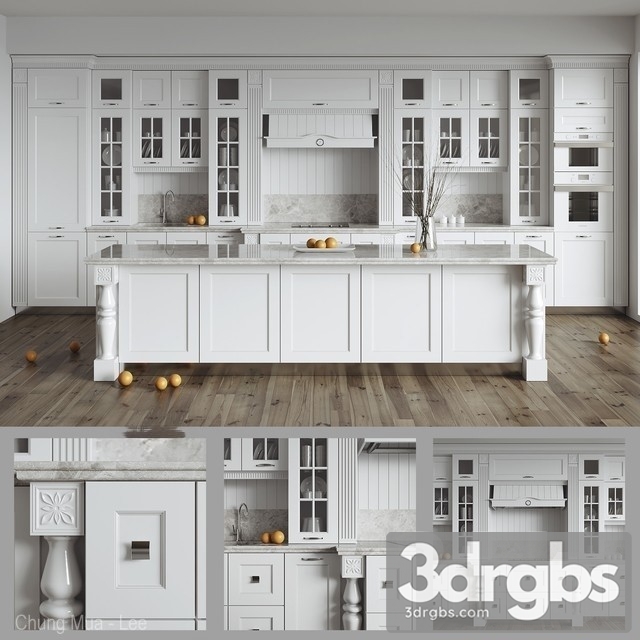 Neoclassic Kitchen Cabinet 3 3dsmax Download - thumbnail 1