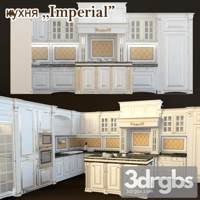 Neoclassic Kitchen Cabinet 3dsmax Download - thumbnail 1