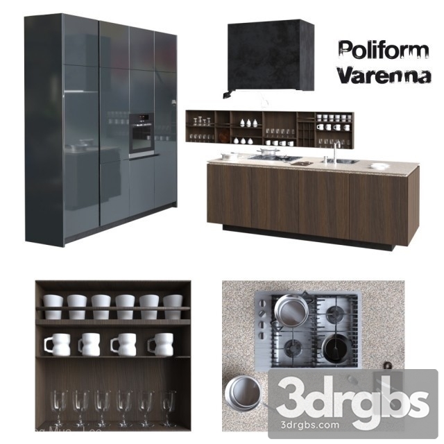 Poliform Artex Kitchen Cabinet 2 3dsmax Download - thumbnail 1