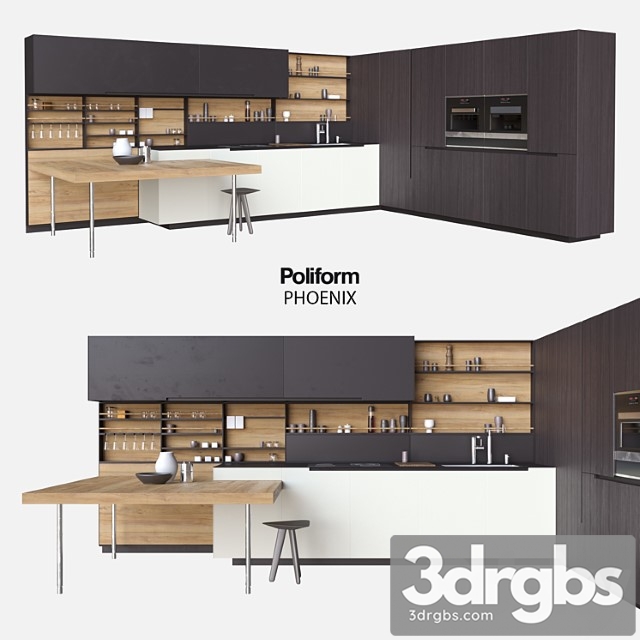 Poliform varenna kitchen phoenix 3dsmax Download - thumbnail 1