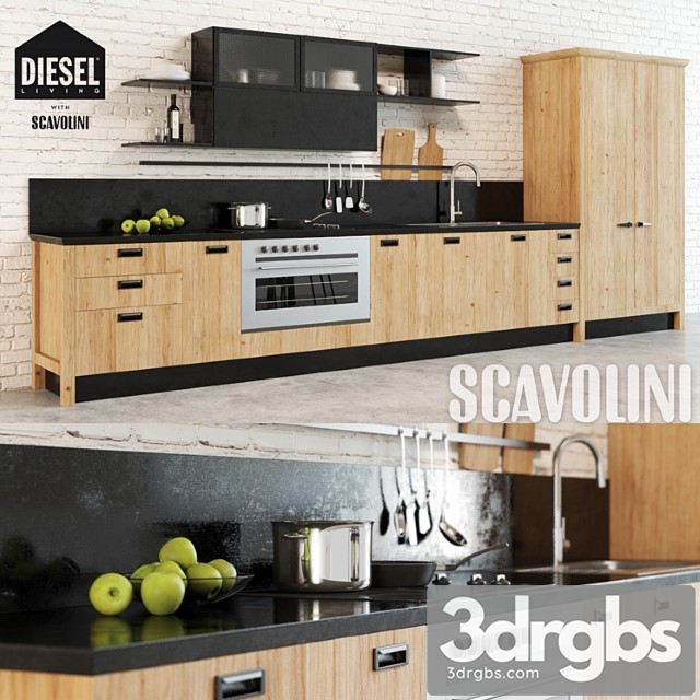 Scavolini Diesel Social Kitchen 1 3dsmax Download - thumbnail 1