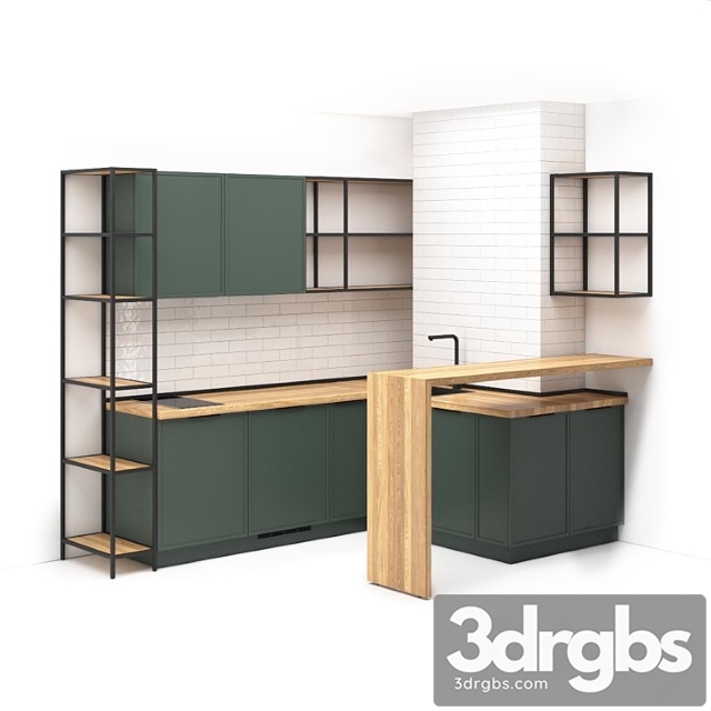 Small kitchen in studio apartment 02 3dsmax Download - thumbnail 1