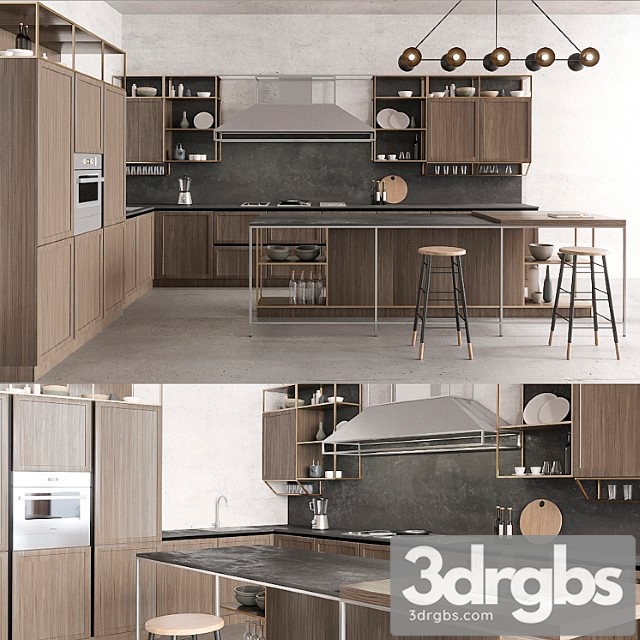 Snaidero Frame Olmo Tuscan Kitchen 3dsmax Download - thumbnail 1