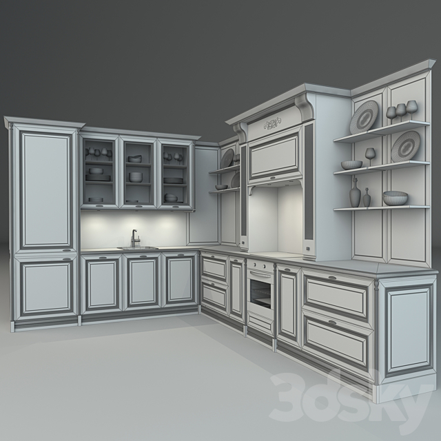 kitchen Cesar Elite 3DS Max Model - thumbnail 3