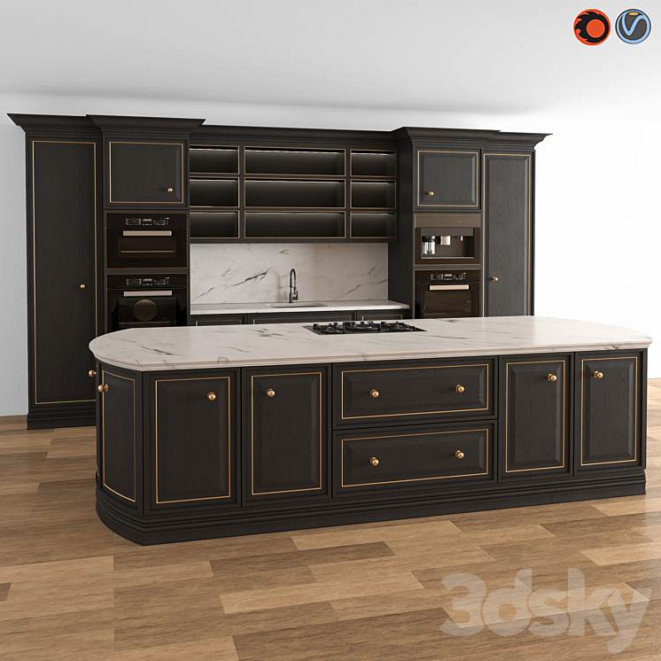 Kitchen Classic 04 3DS Max Model - thumbnail 1