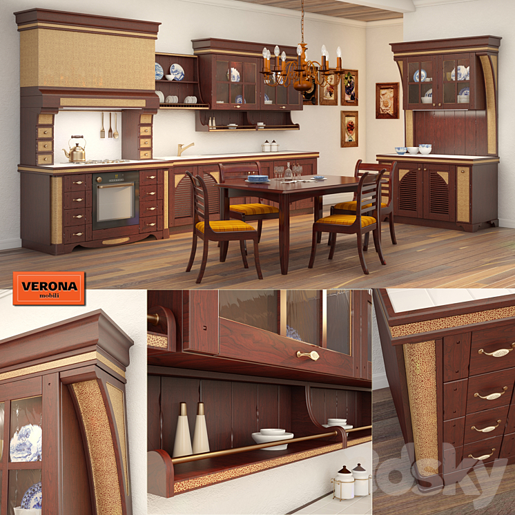 Kitchen Country Verona Mobili 3DS Max - thumbnail 1