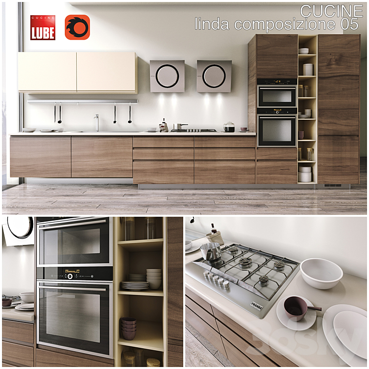 Kitchen CUCINE LUBE linda 3DS Max - thumbnail 1