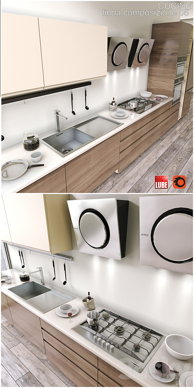 Kitchen CUCINE LUBE linda 3DSMax File - thumbnail 3