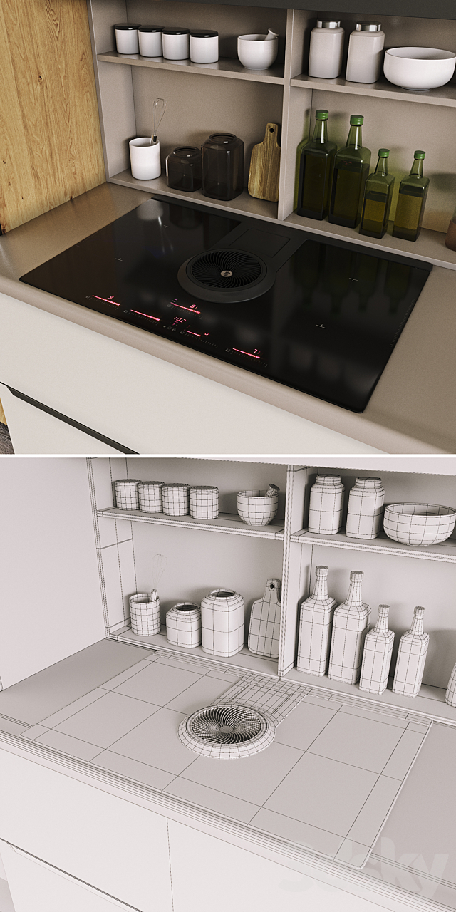 Kitchen CUCINE LUBE Oltre 3DS Max Model - thumbnail 2