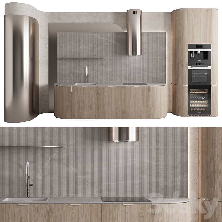 Kitchen №128 3DS Max Model - thumbnail 1