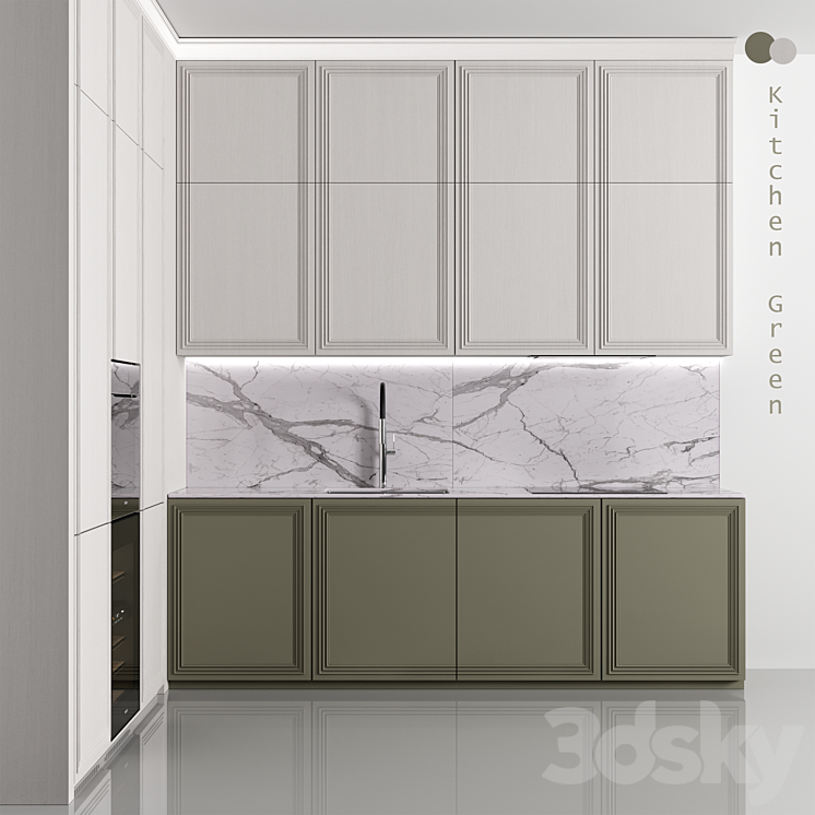 “Kitchen №149 “”Green””” 3DS Max Model - thumbnail 1
